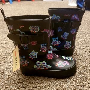 No Call Rubber Black Owl Boots